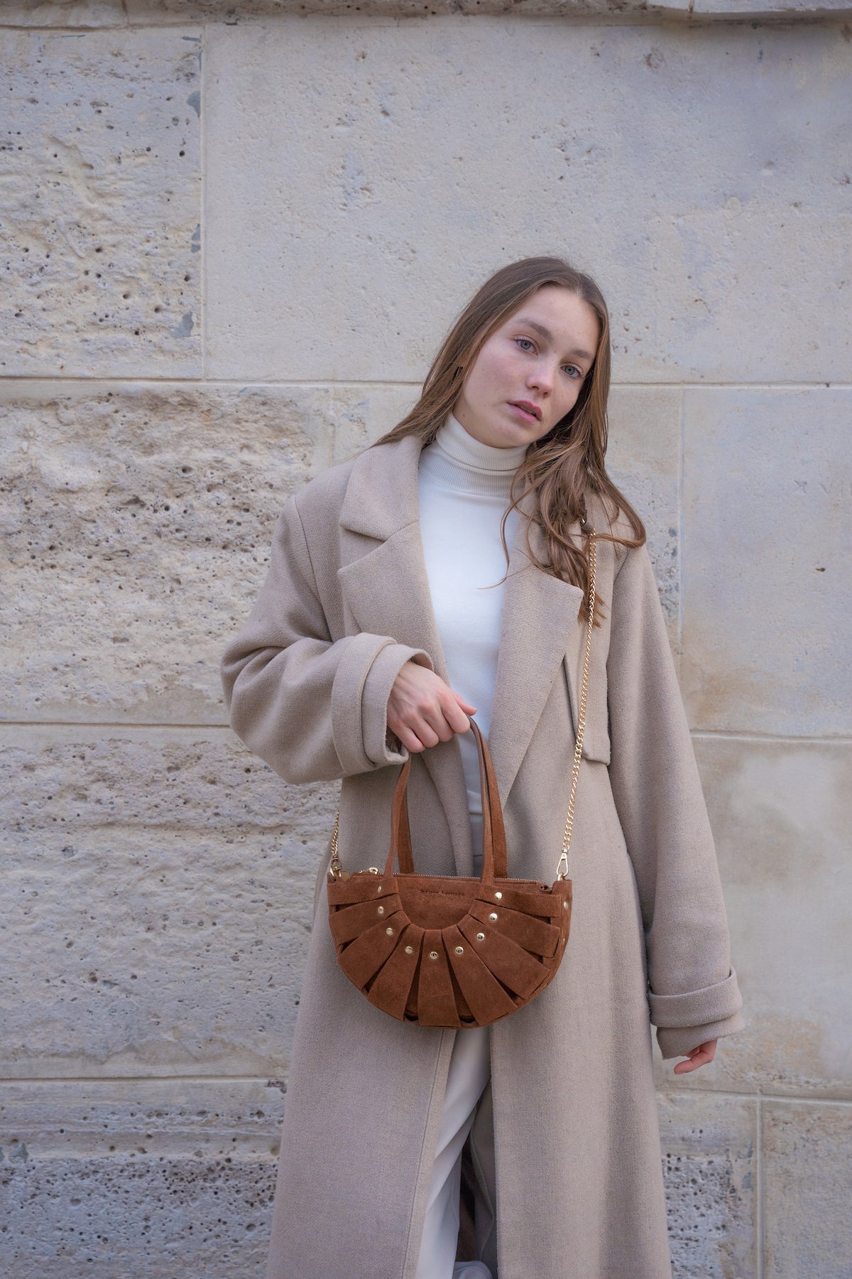 Bolso de mano Mini Sparti Suede - Marrón