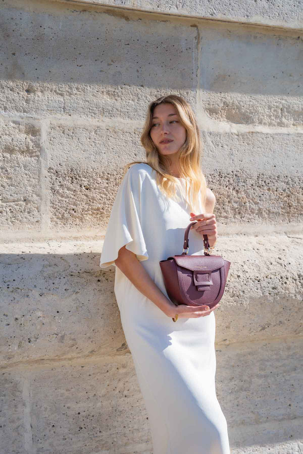 Mini Votti Graine Handbag - Burgundy