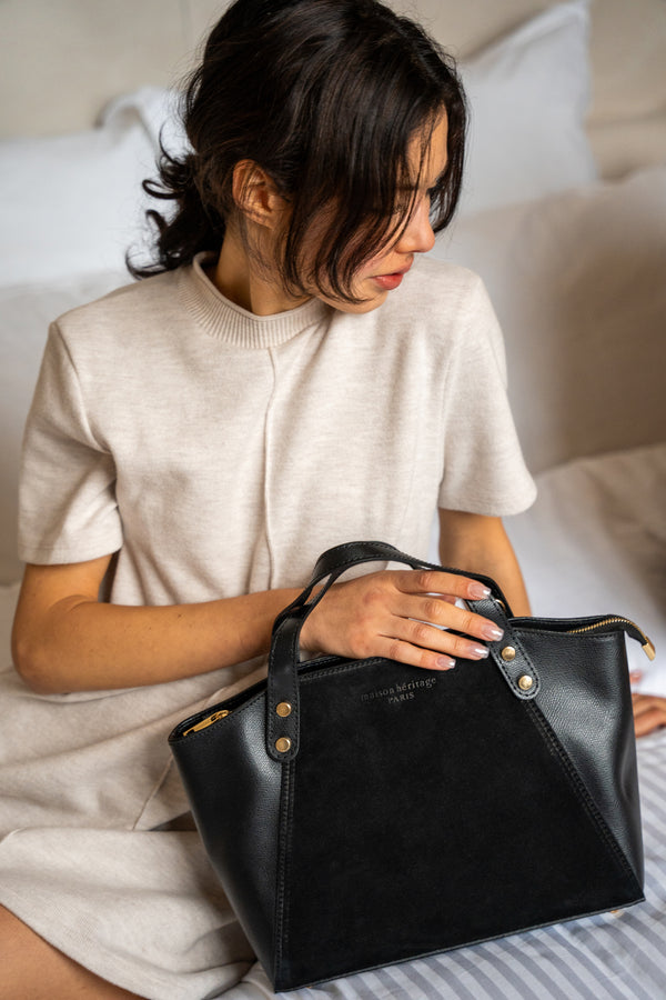 Parl Suede Handbag - Black Suede
