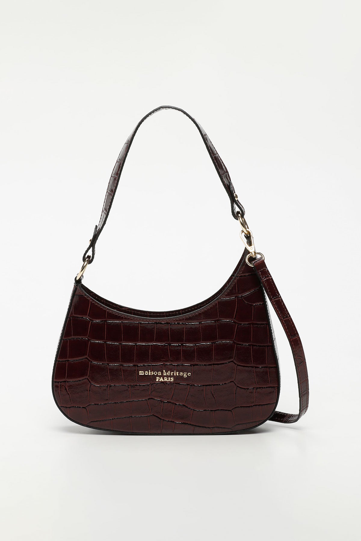 Borsa a spalla Aline Croco - Bordeaux