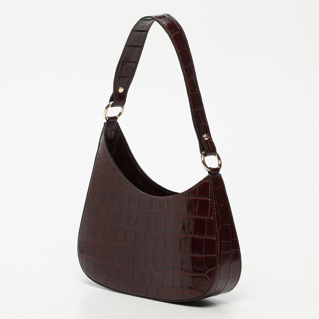 Borsa a spalla Aline Croco - Bordeaux