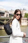 Borsa a spalla Aline Croco - Nero
