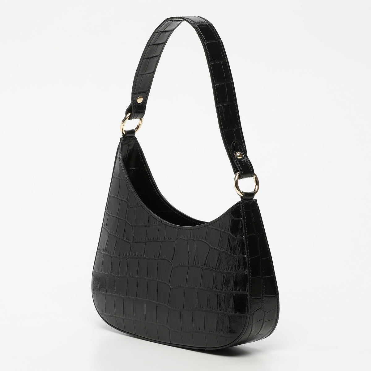 Borsa a spalla Aline Croco - Nero