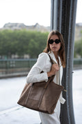 Malta Suede Tote Bag - Taupe