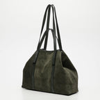 Sac Cabas Malta Suede - Vert Bouteille