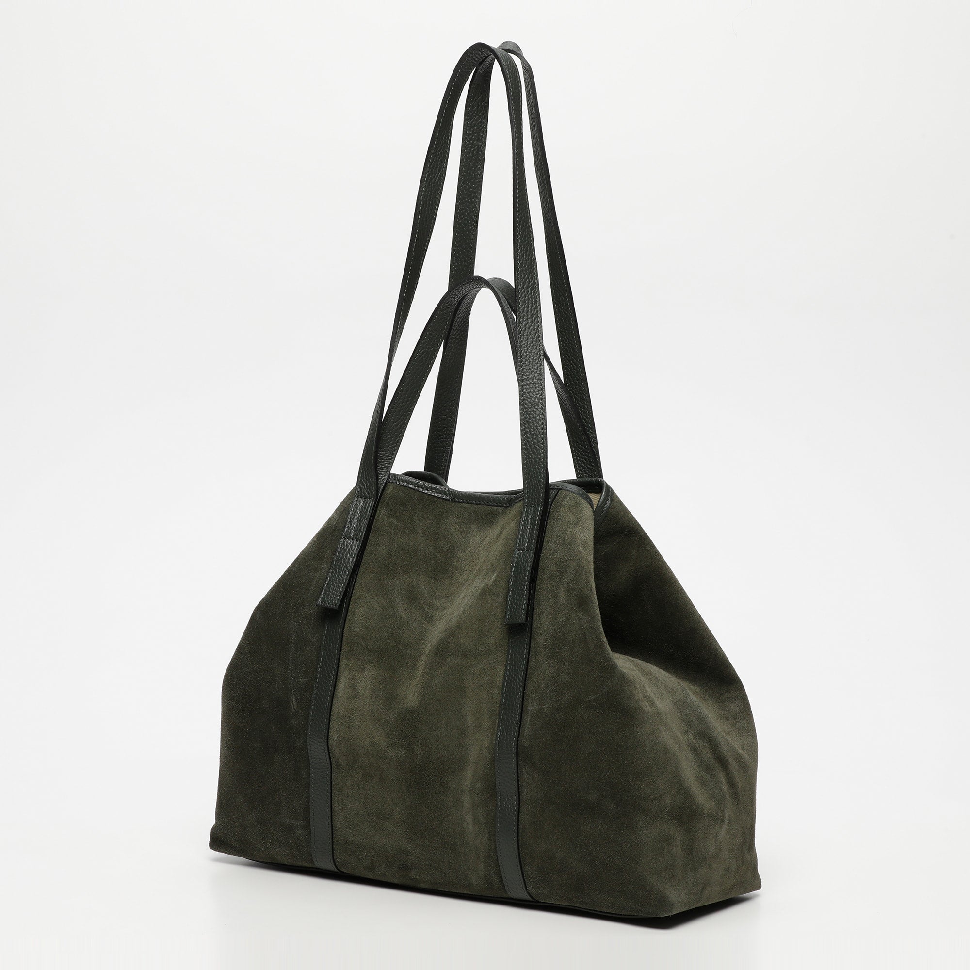 Sac Cabas Malta Suede - Vert Bouteille