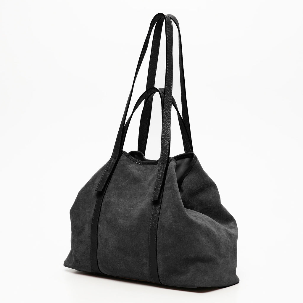 Mini Malta Suede Tote Bag - Black