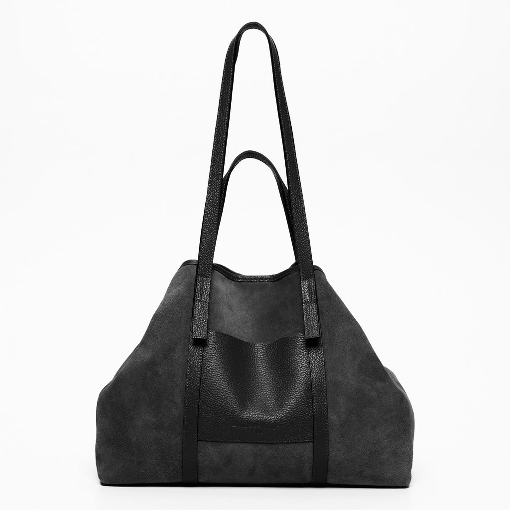Mini Malta Suede Tote Bag - Black