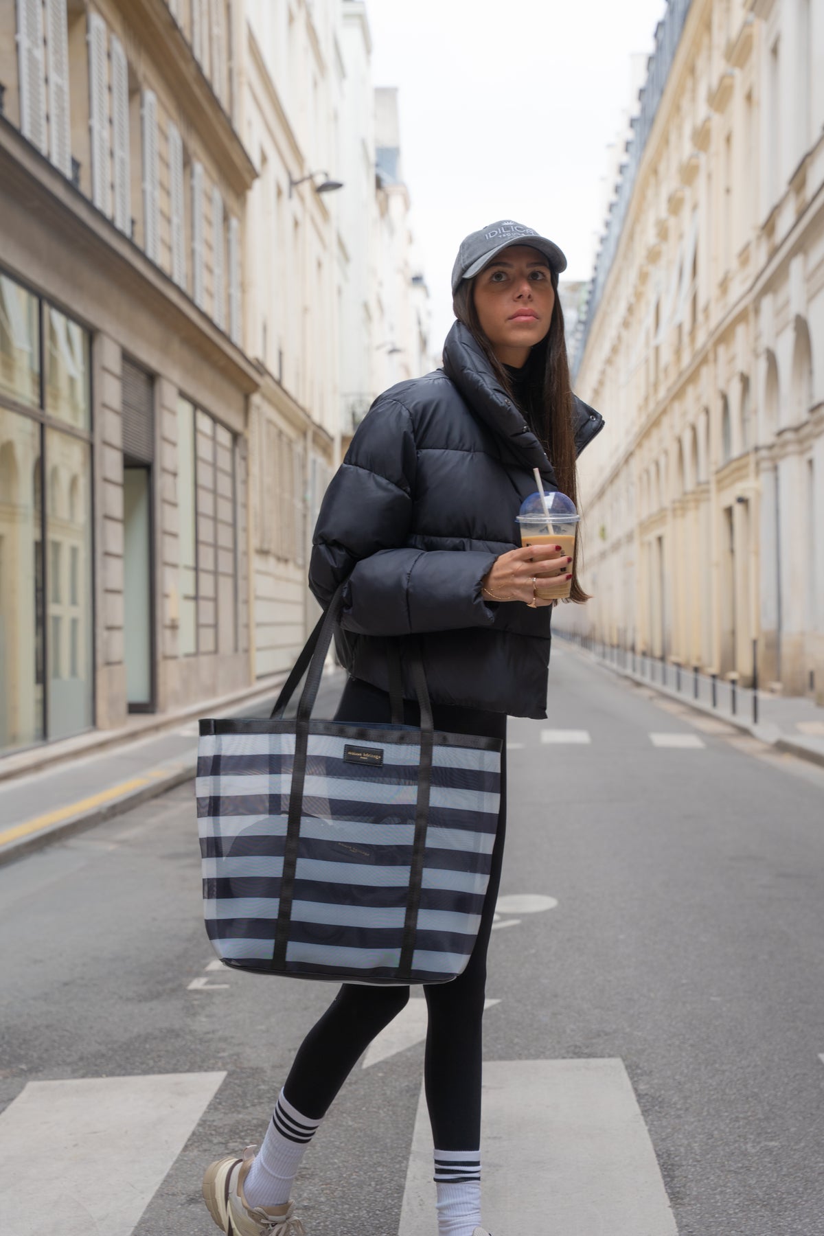 Borsa a spalla Tempo - Bianca e nera