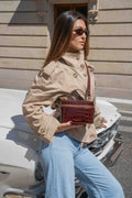 Sac À Bandoulière Bora Croco - Marron