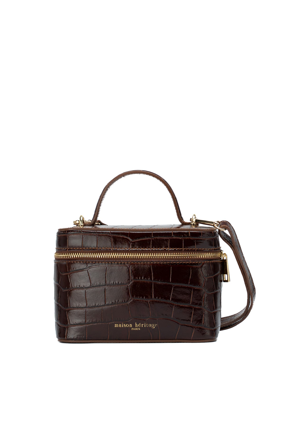 Sac À Bandoulière Bora Croco - Marron