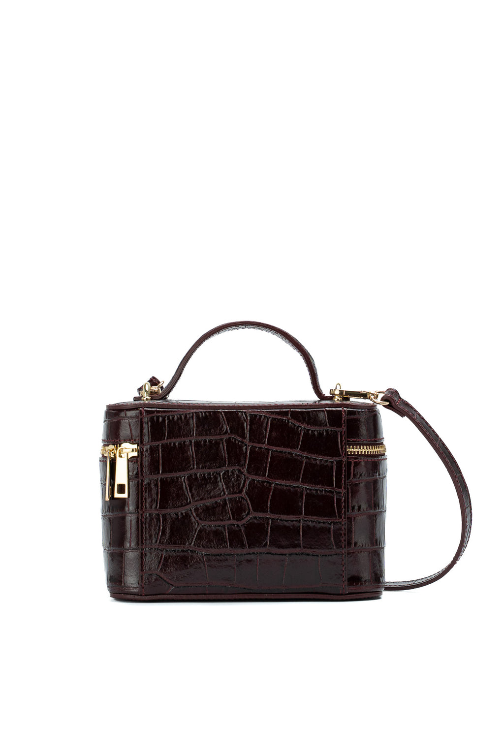 Sac À Bandoulière Bora Croco - Bordeau