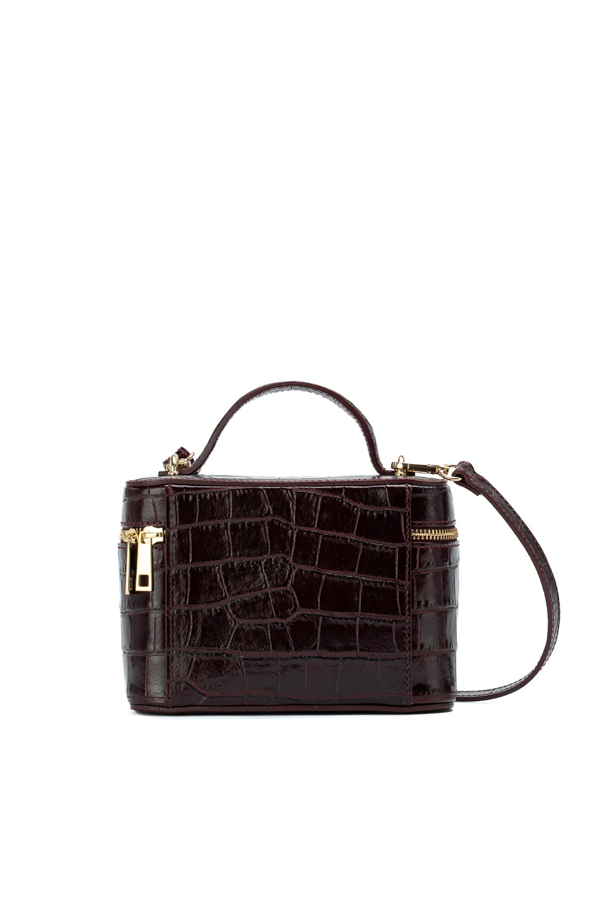 Sac À Bandoulière Bora Croco - Bordeau