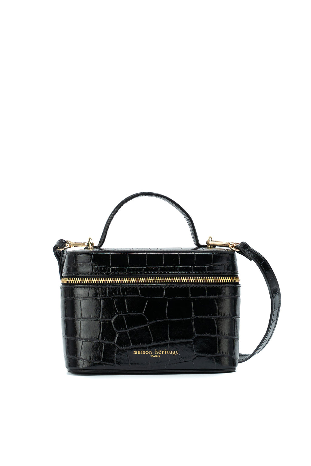 Sac À Bandoulière Bora Croco - Noir