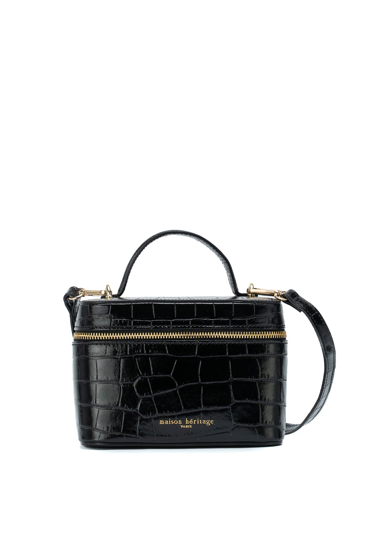 Sac À Bandoulière Bora Croco - Noir