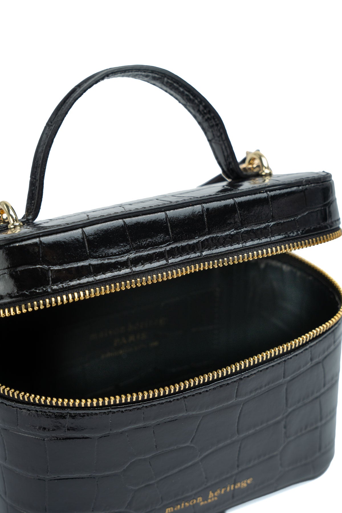 Sac À Bandoulière Bora Croco - Noir