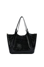 Ceto Croc Shoulder Bag - Black