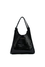 Ceto Croc Shoulder Bag - Black