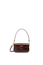 Davina Croc Crossbody Bag - Brown