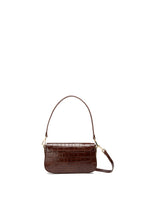 Davina Croc Crossbody Bag - Brown