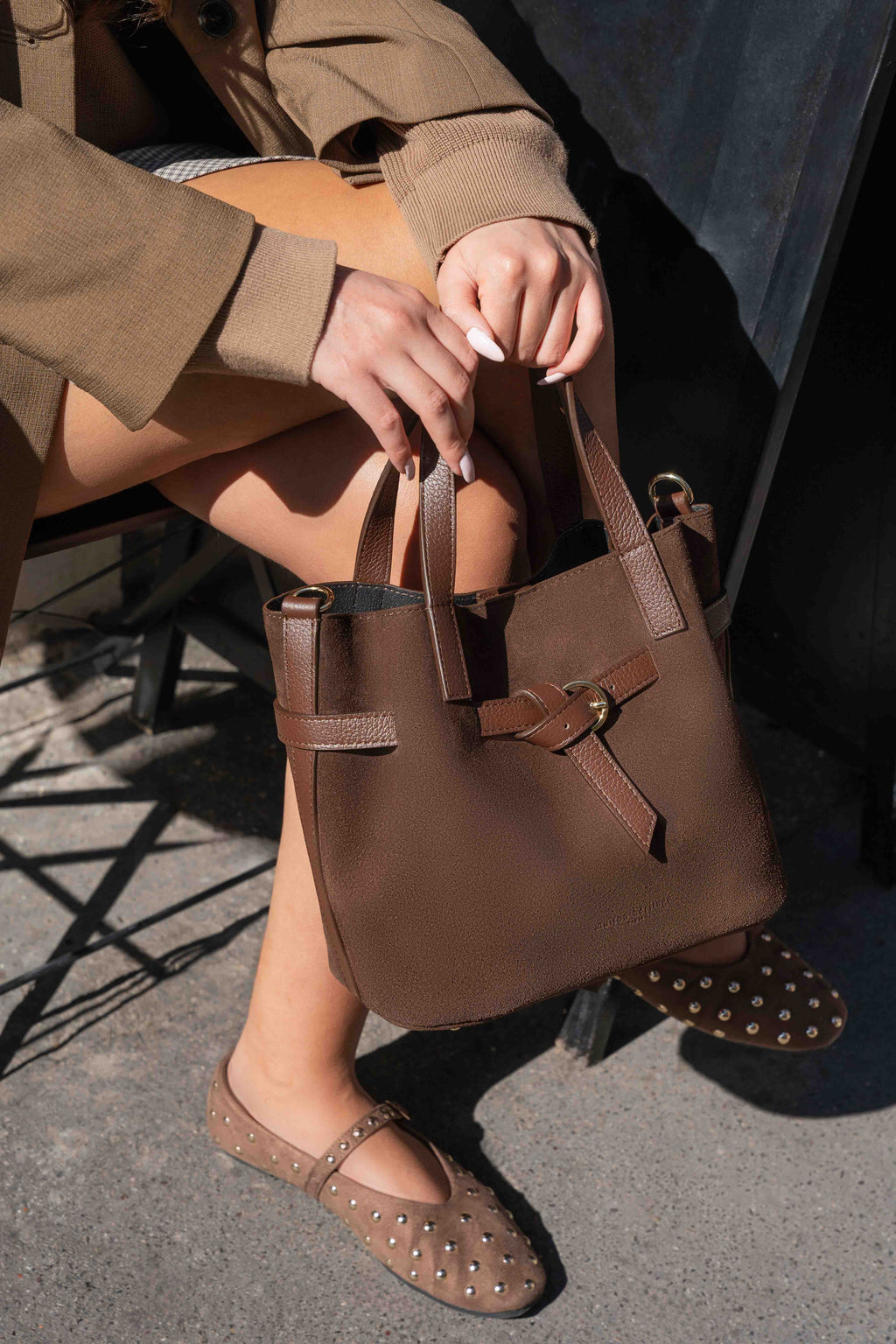 Bolso de mano Eiry ante - Marrón