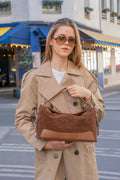 Mini Nej Suede Handbag - Camel
