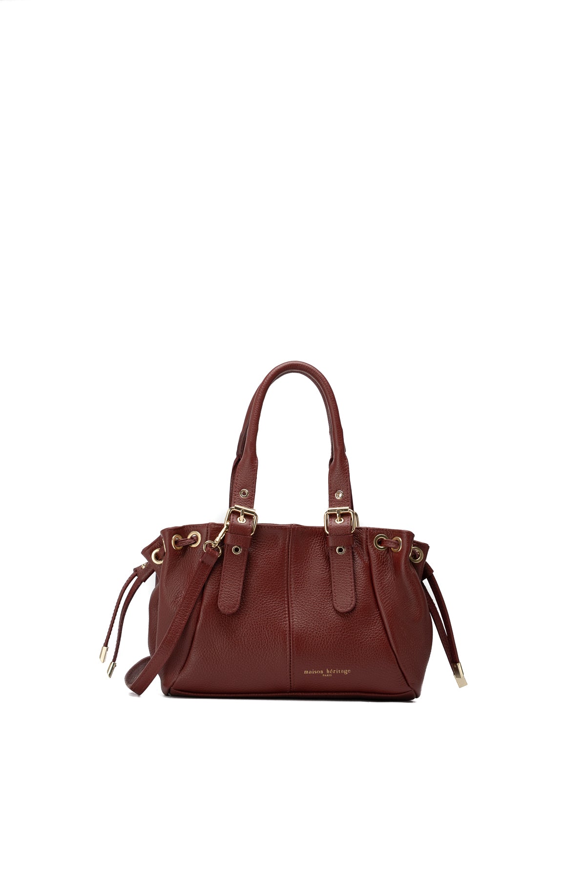 Mini Sunny Grained Handbag - Burgundy