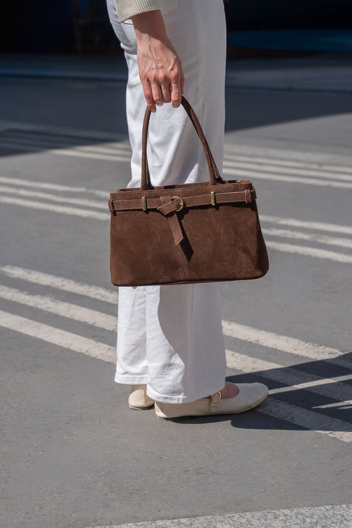 Sac À Main Norea Suede - Marron