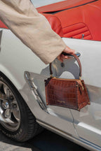 Ombra Croc-Effect Handbag - Brown