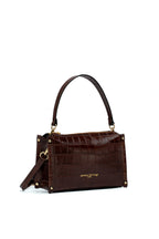 Ombra Croc-Effect Handbag - Brown