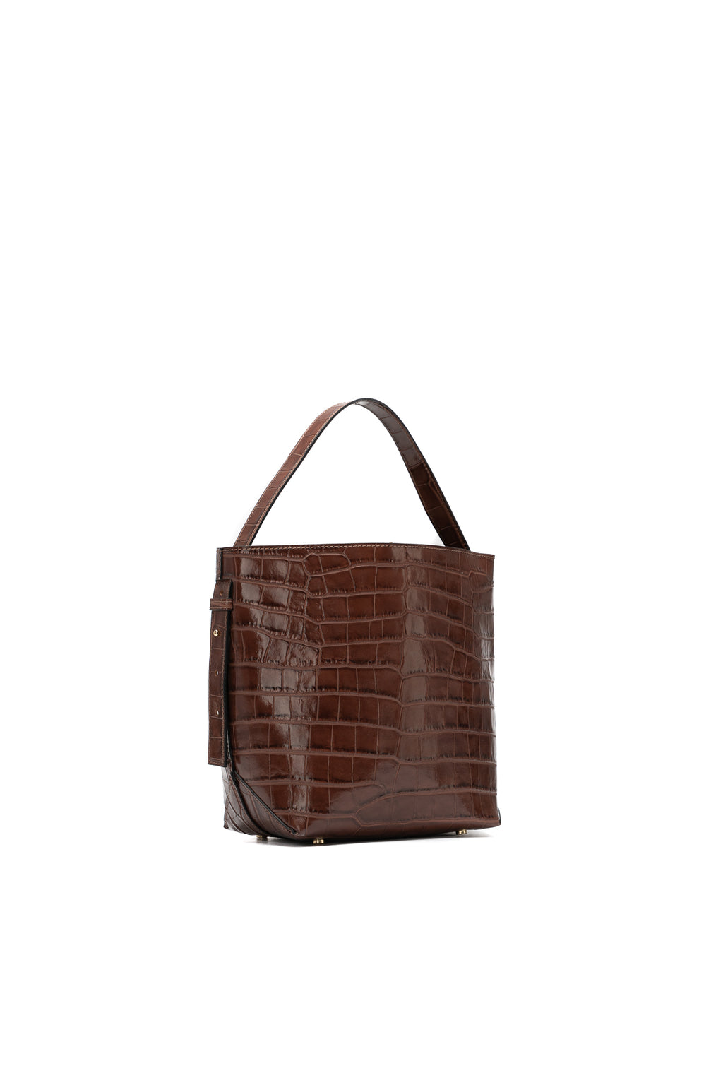 Bolso bombonera Orne efecto cocodrilo - Marrón
