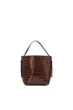 Bolso bombonera Orne efecto cocodrilo - Marrón