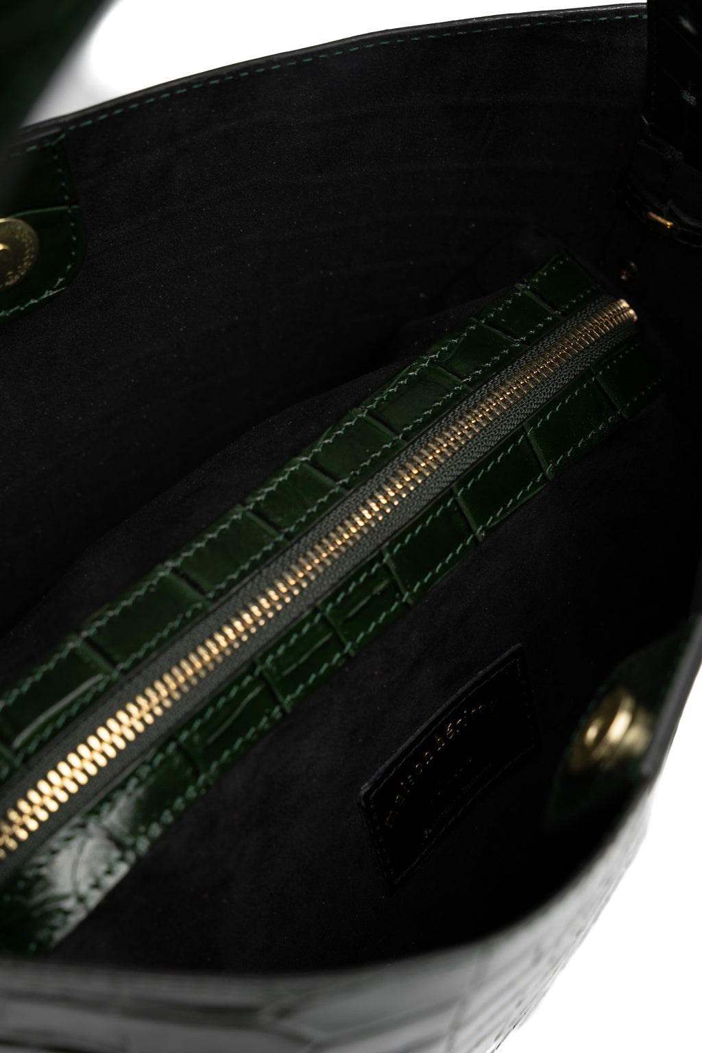 Sac Seau Orne Croco - Vert Bouteille