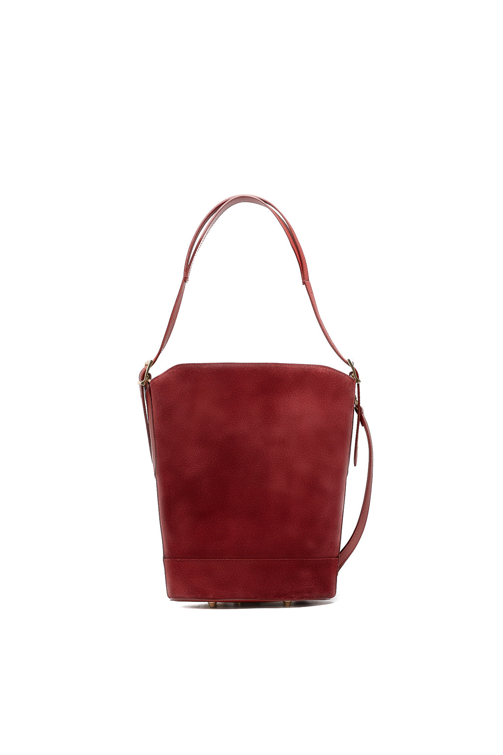 Sleet Suede Bucket Bag - Burgundy
