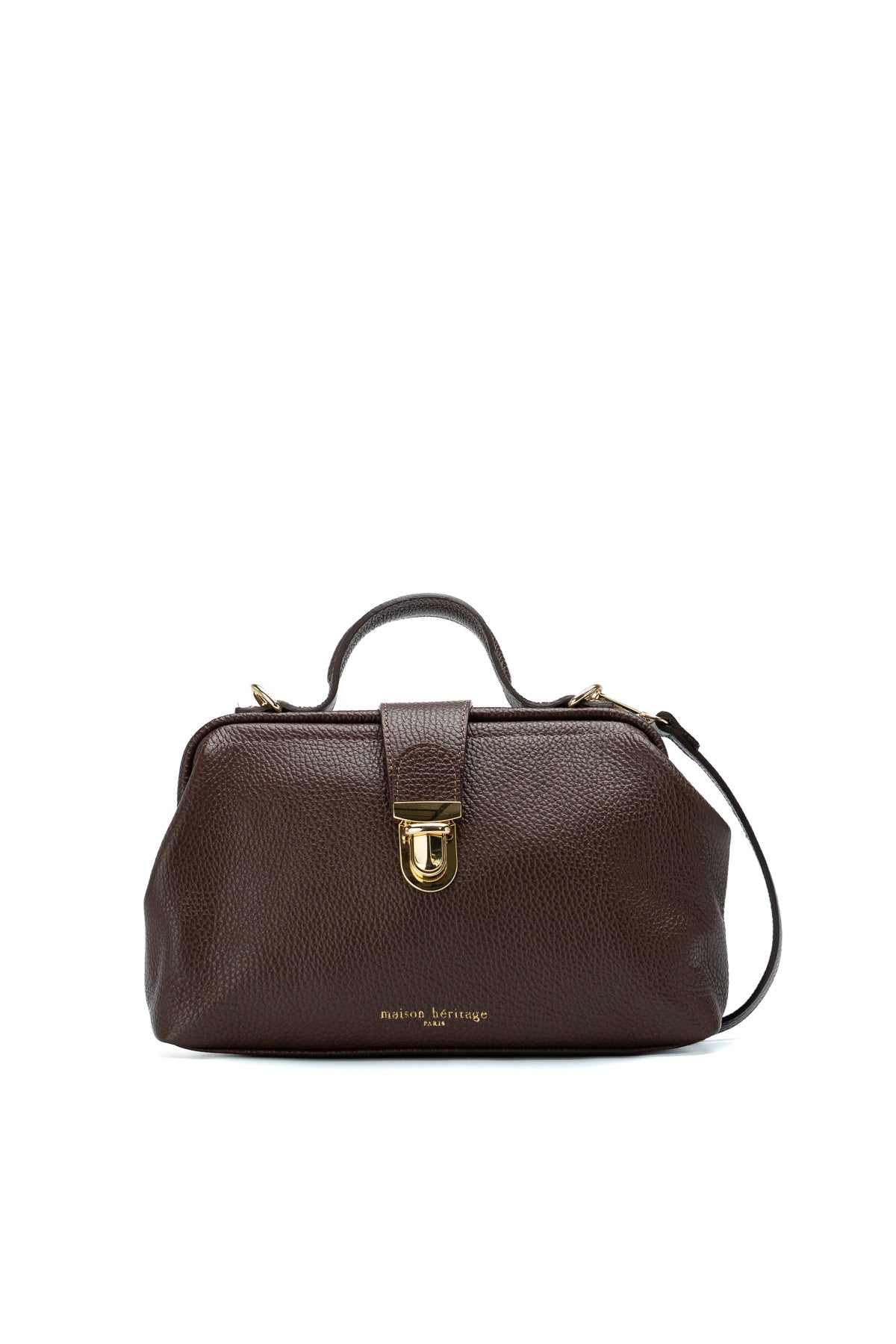 Bolso bandolera Swan granulado - Marrón