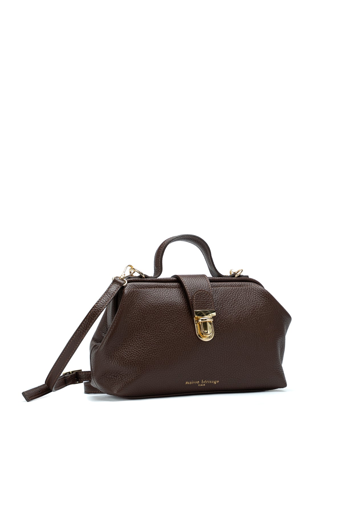 Bolso bandolera Swan granulado - Marrón