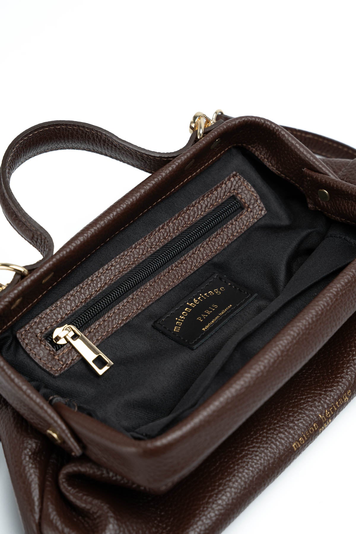 Bolso bandolera Swan granulado - Marrón