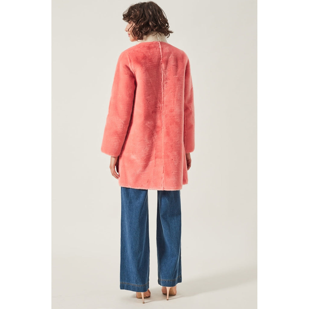 Manteau Satin Fur - Saumon