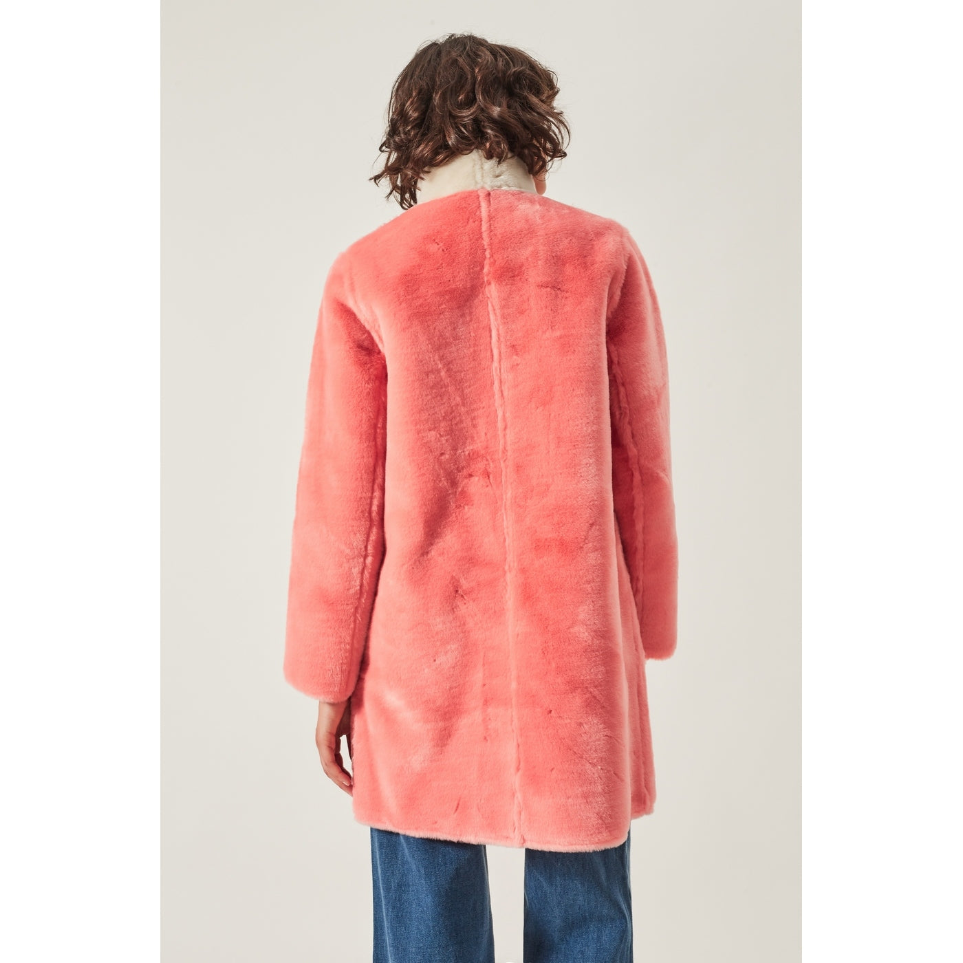 Manteau Satin Fur - Saumon
