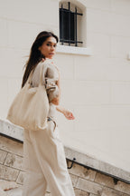 Naya Suede Tote Bag - Ivory
