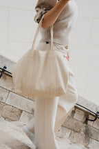 Naya Suede Tote Bag - Ivory