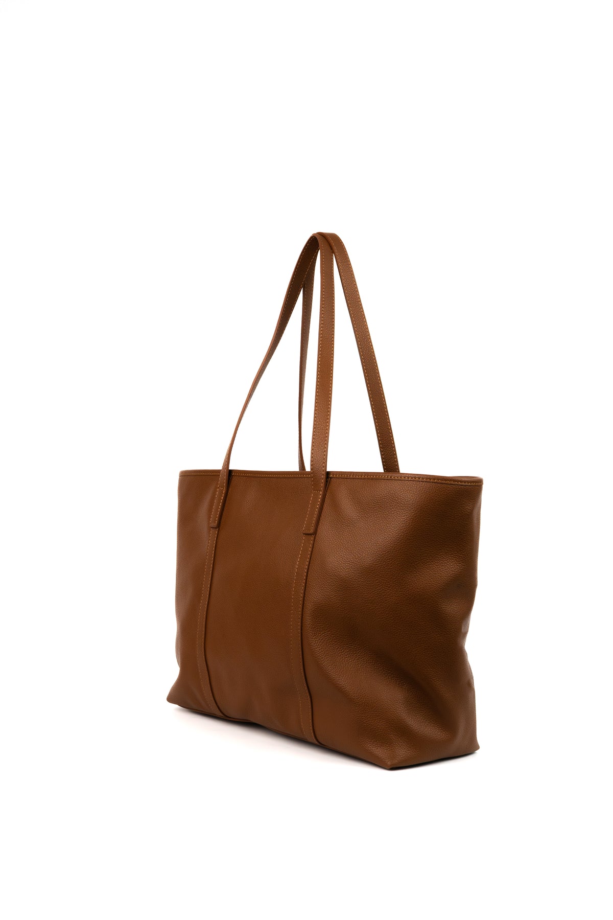 Rise Grained Leather Tote Bag - Camel