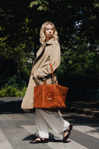 Bolso tote Rise de ante - Coñac
