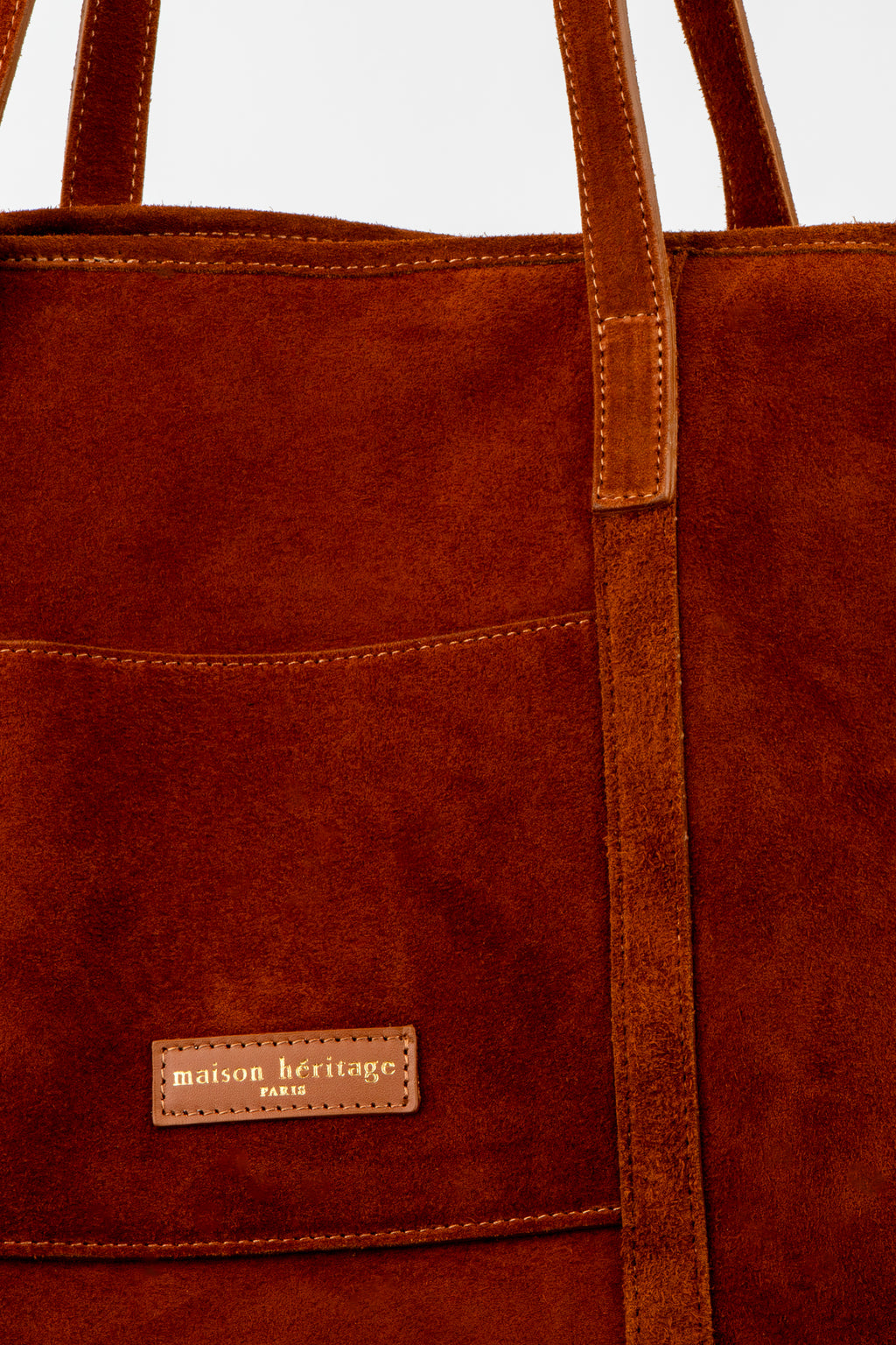 Bolso tote Rise de ante - Coñac