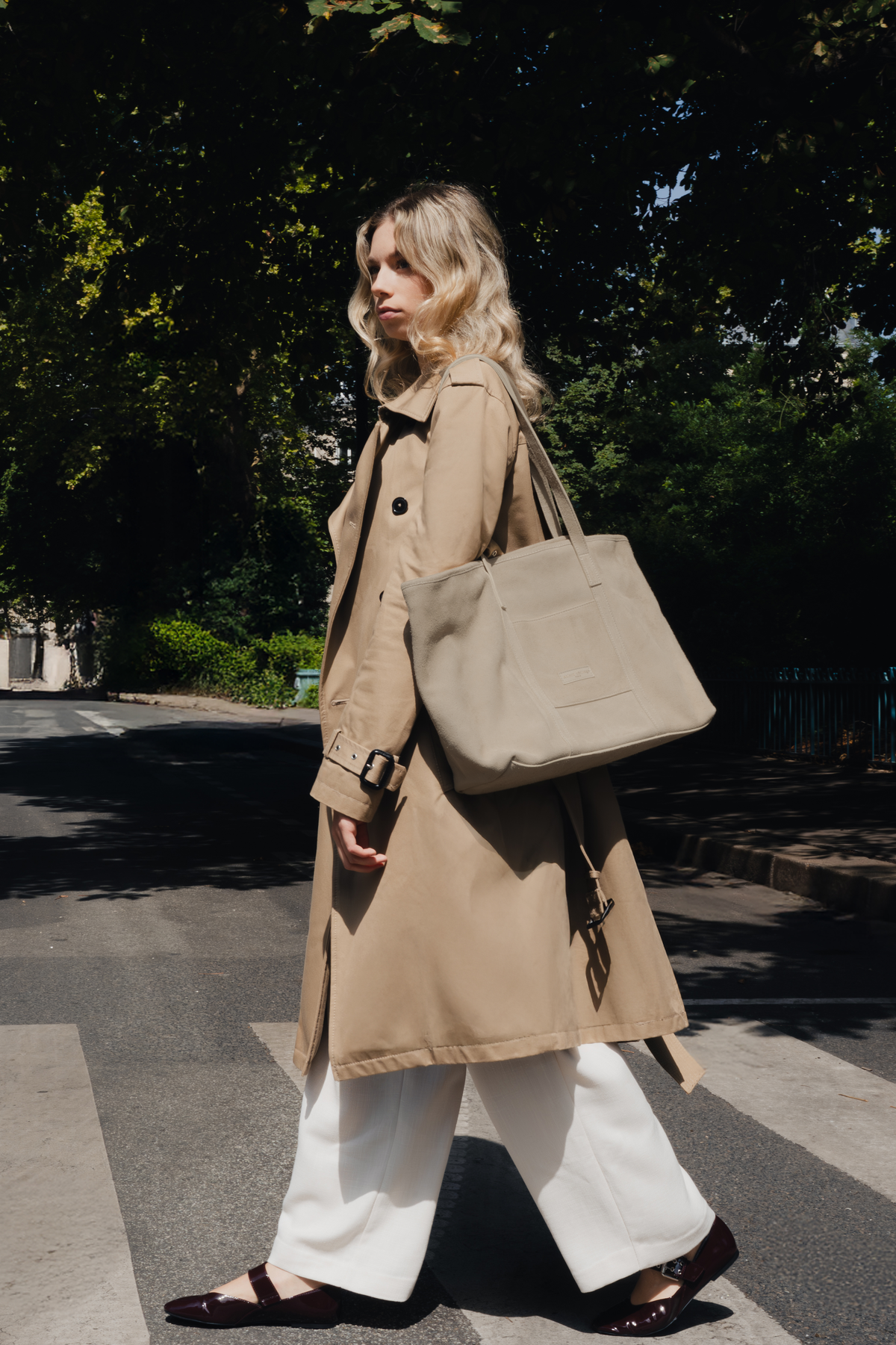 Borsa shopper Rise Suede - Tortora scuro