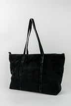 Rise Suede Tote Bag - Black