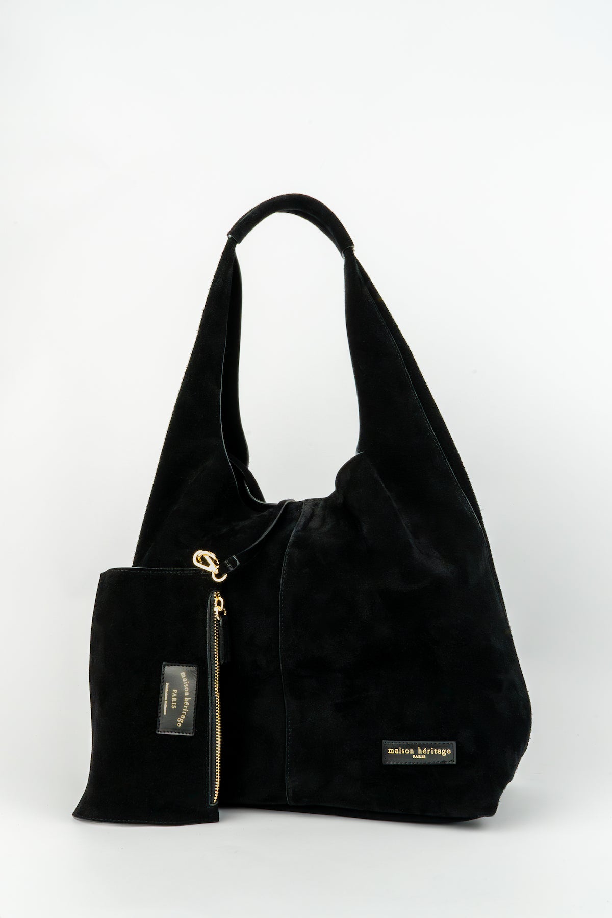 Vif Suede Shoulder Bag - Black