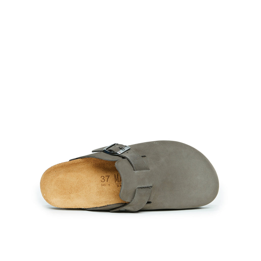 Noe Nubuck Gray Clogs - Women