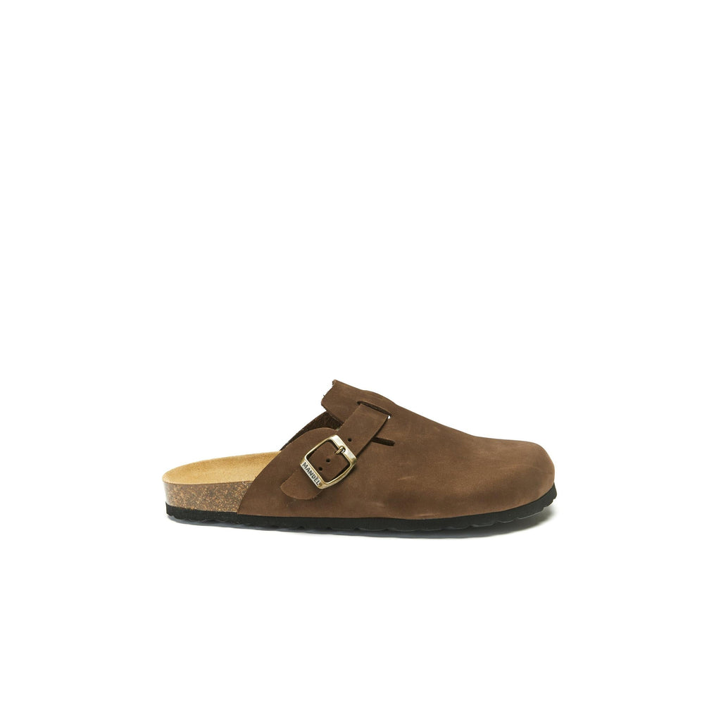 Zuecos Noe Nubuck Marrón - Mujer