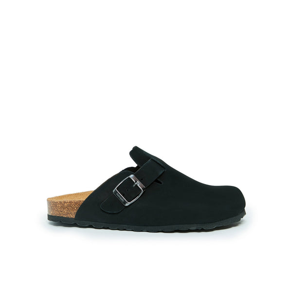 Noe Nubuck Black Clogs - Men's